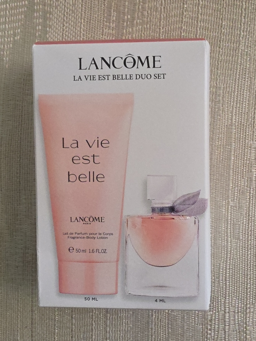 La vie est belle body lotion and EDU Parfum 4ml